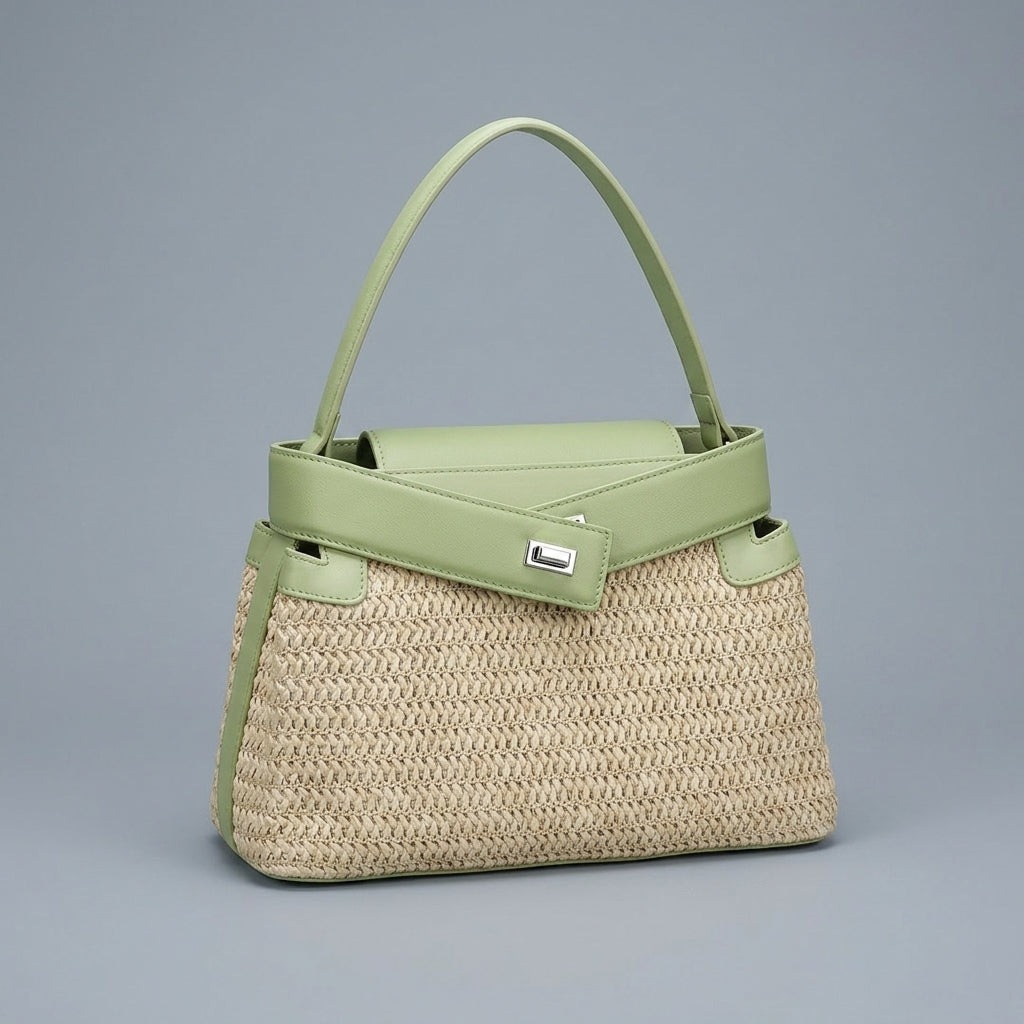Dion | Bolso de ratán y piel