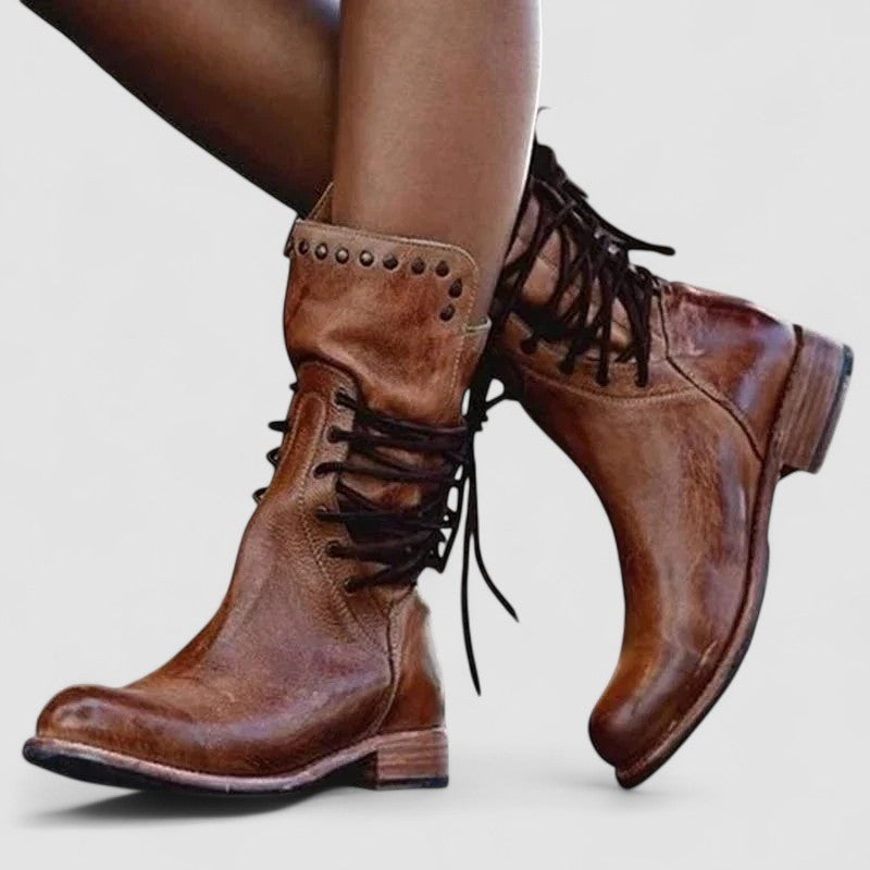Mae | Botas camperas de piel con cordones