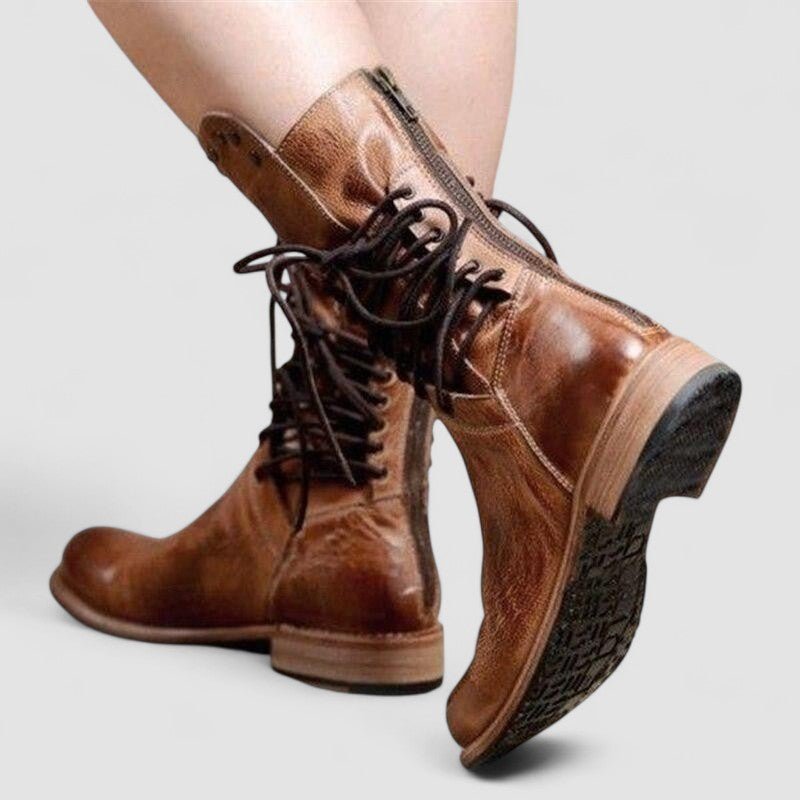Mae | Botas camperas de piel con cordones