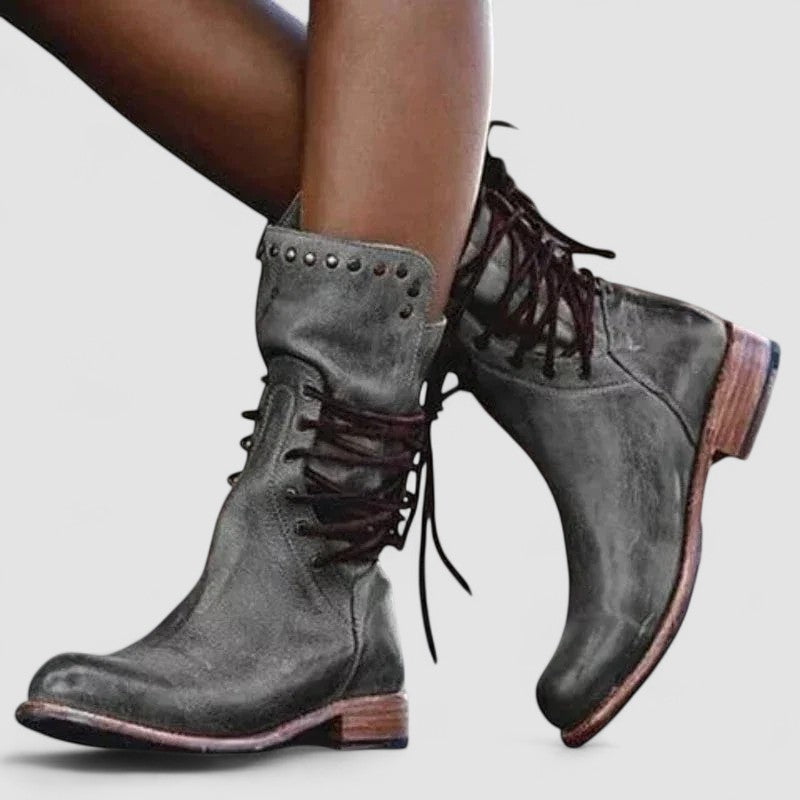 Mae | Botas camperas de piel con cordones