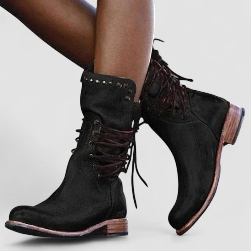 Mae | Botas camperas de piel con cordones
