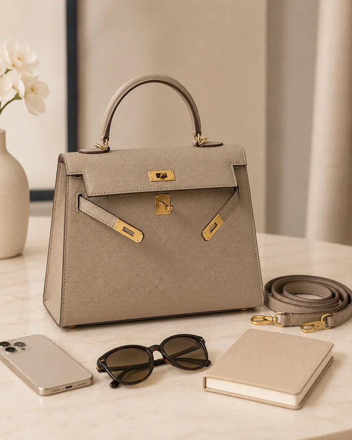 Celeste | Bolso de mano estructurado