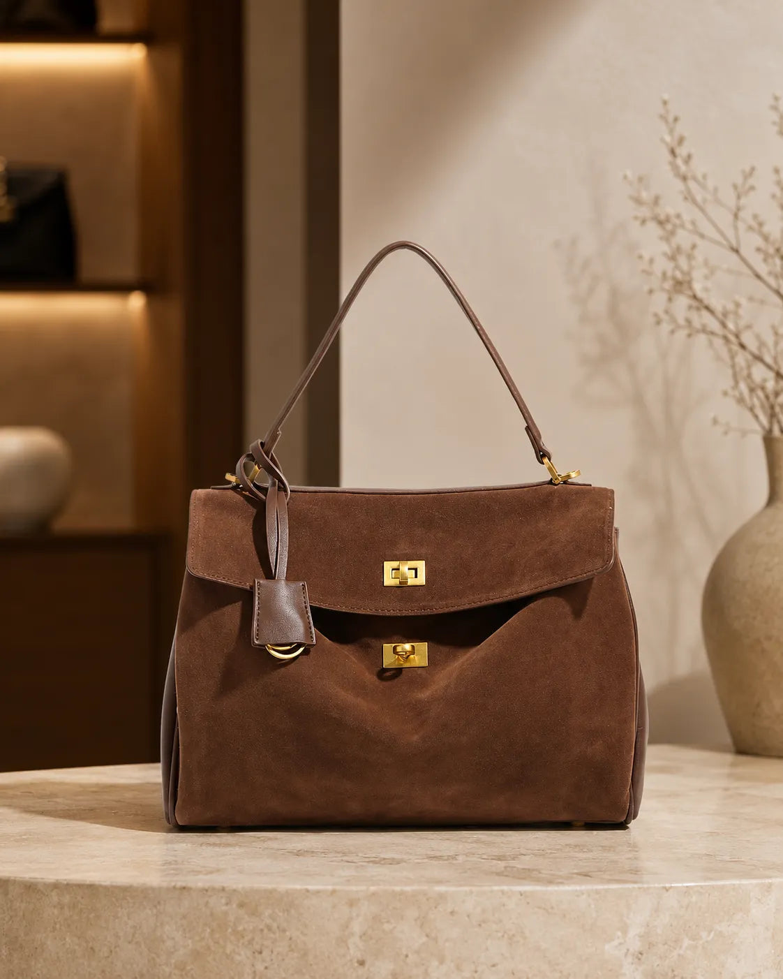 Bolso Marielle en color marrón chocolate