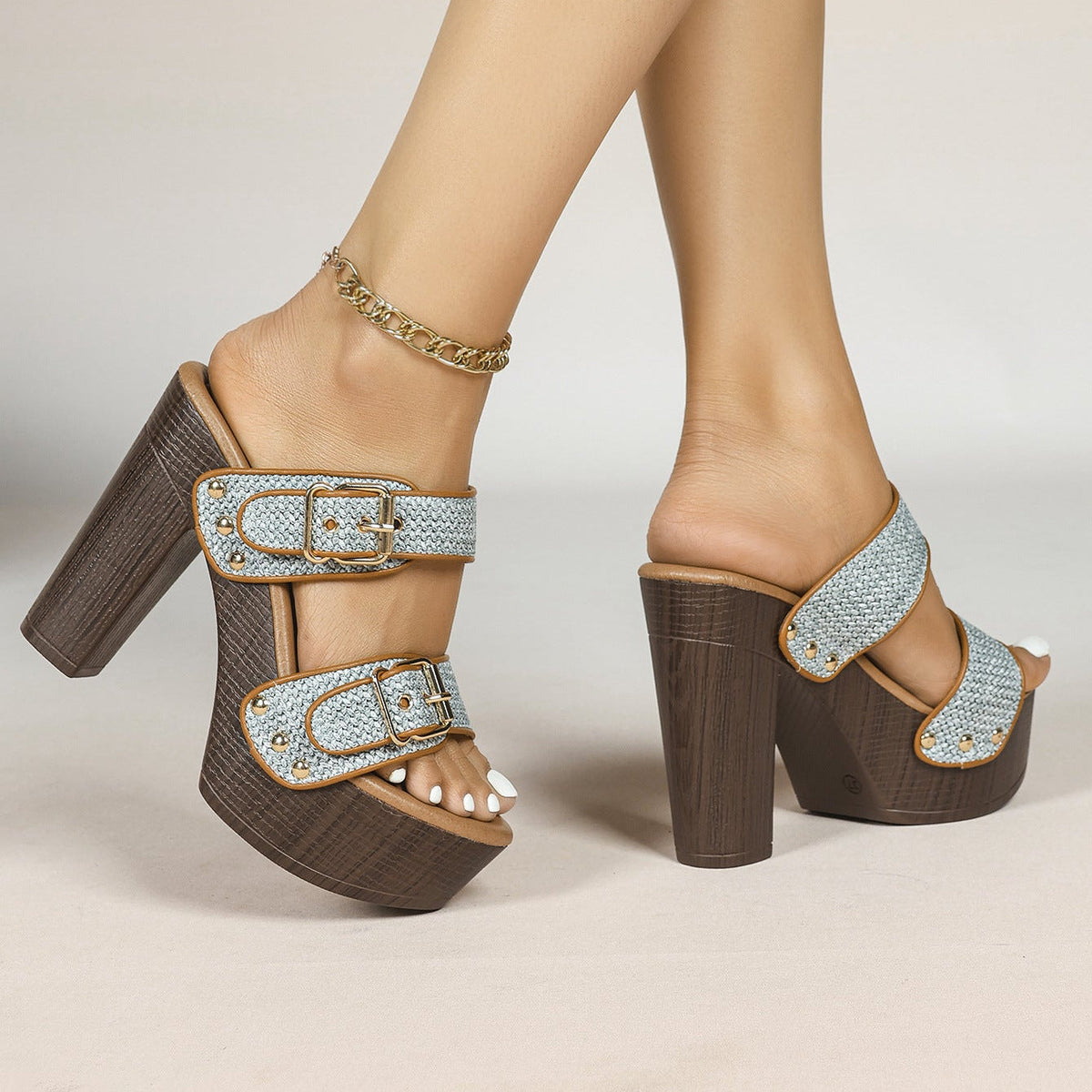 Valentina | Zapatos de tacón con doble hebilla
