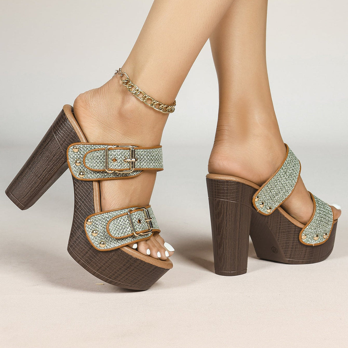 Valentina | Zapatos de tacón con doble hebilla