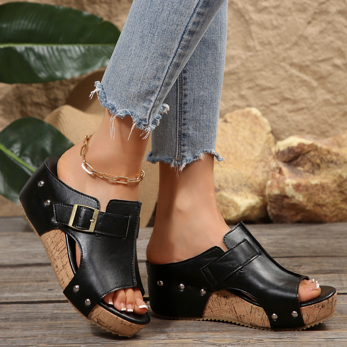 Olivia | Sandalias de cuña de corcho