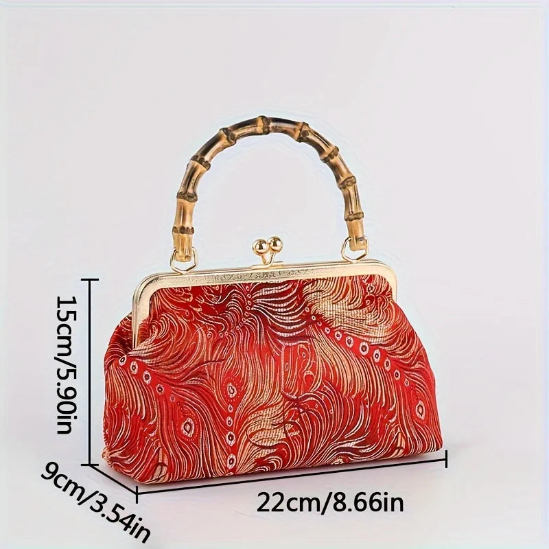 Zaria | Bolso bordado con asa de bambú