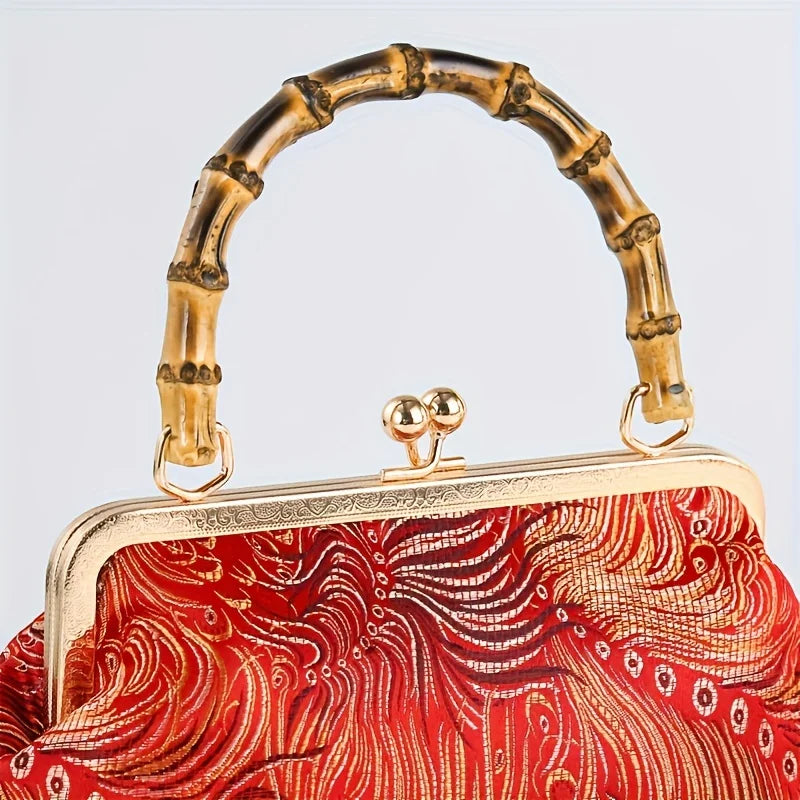 Zaria | Bolso bordado con asa de bambú