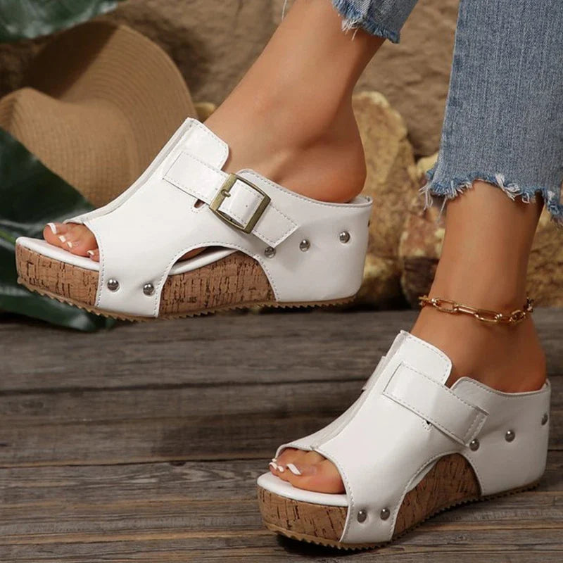 Olivia | Sandalias de cuña de corcho