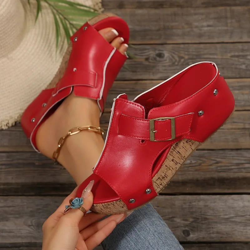 Olivia | Sandalias de cuña de corcho