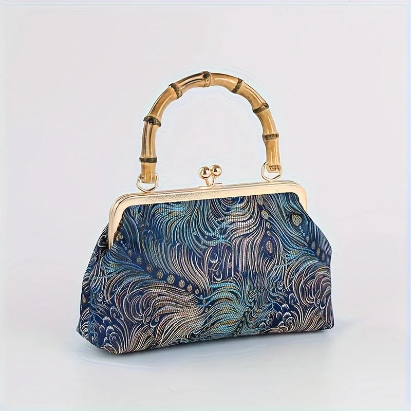 Zaria | Bolso bordado con asa de bambú