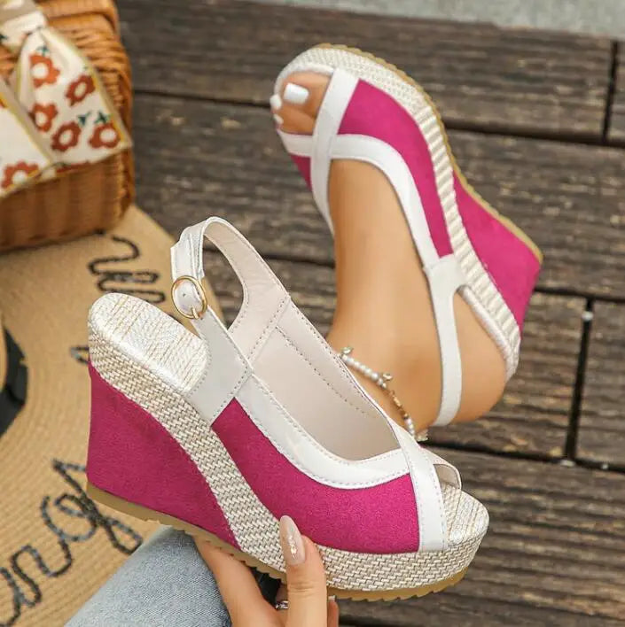 Marina | Cuñas bicolor con puntera abierta