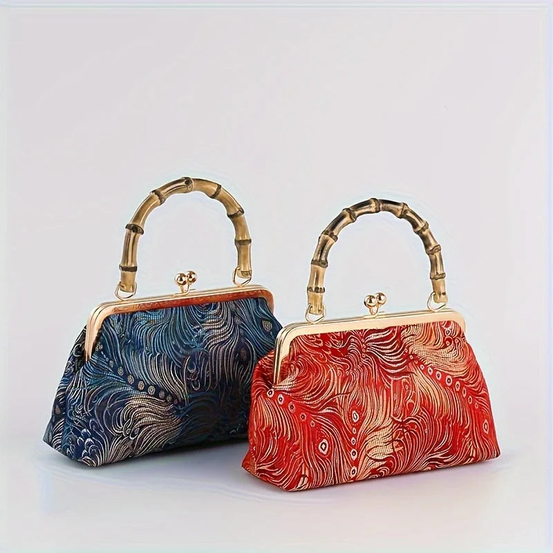 Zaria | Bolso bordado con asa de bambú