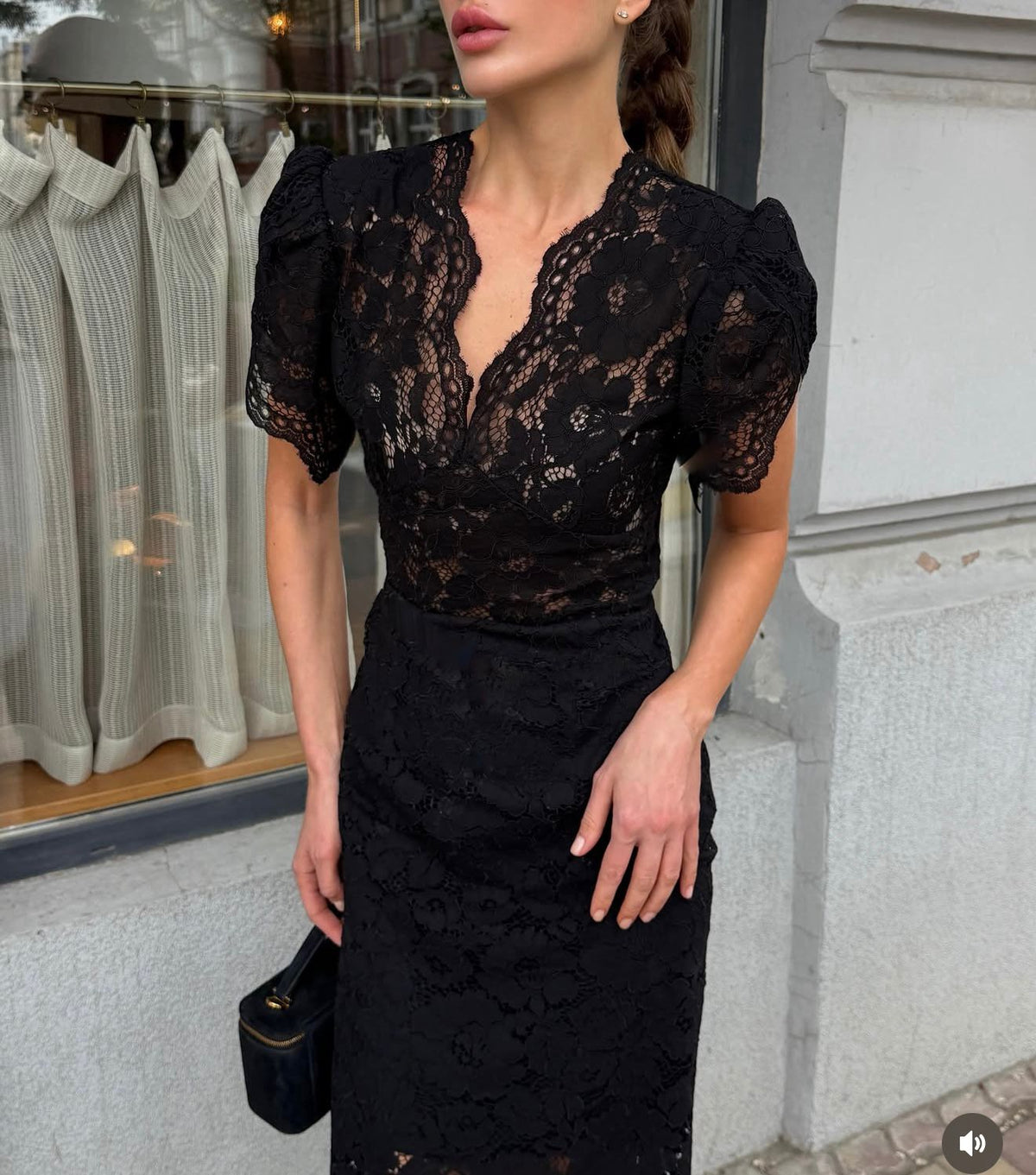 Vestido de encaje largo