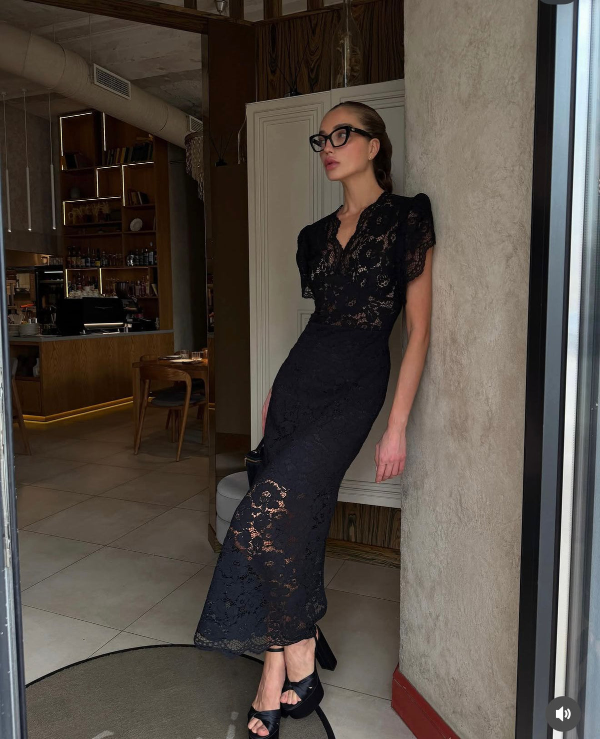 Vestido de encaje largo