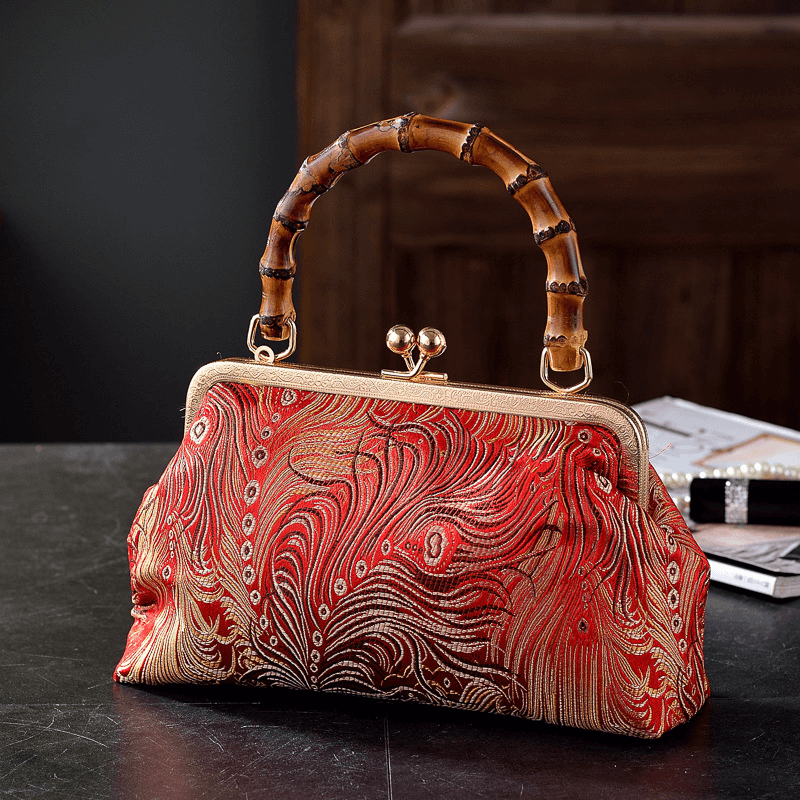 Zaria | Bolso bordado con asa de bambú