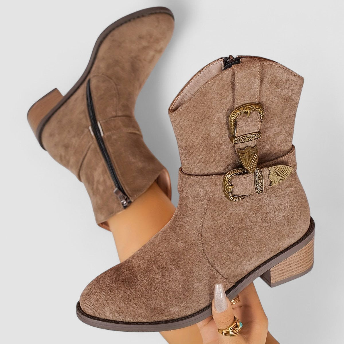Rosa | Botas camperas de ante