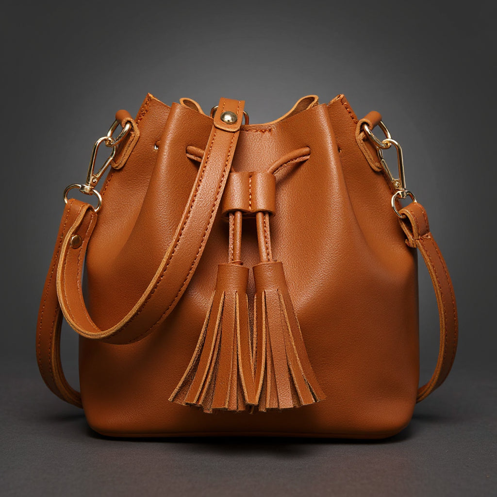 Brenda | Bolso saco con cordón y borlas